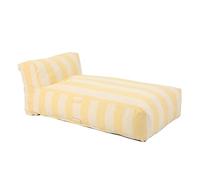 Oviala - Meridiana a rayas para salón de jardín modular, color amarillo claro - Mixi