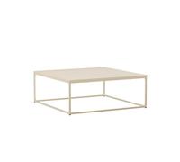 Oviala - Mesa baja cuadrada moderna (120 cm), color crudo