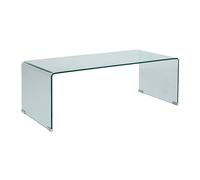 Oviala - Mesa baja rectangular (110 cm, cristal templado, transparente)