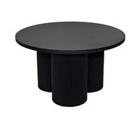 Oviala - Mesa baja redonda (80 cm), color negro