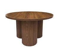 Oviala - Mesa baja redonda (80 cm), diseño escandinavo, madera oscura