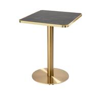 Oviala - Mesa de comedor (60 x 60 cm), color negro y dorado