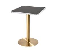 Oviala - Mesa de comedor (60 x 60 cm), color negro y plateado