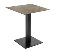 Oviala Mesa de comedor, 70 x 70 cm, revestimiento de mármol, blanco