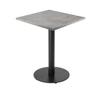 Oviala - Mesa de comedor cuadrada (60 cm), color negro y revestimiento hormigón, color gris