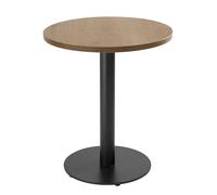 Oviala - Mesa de comedor redonda (60 cm, pie negro y revestimiento de madera clara)