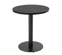 Oviala - Mesa de comedor redonda (60 cm, pie negro y revestimiento de mármol), color negro