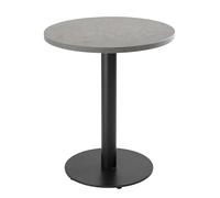 Oviala - Mesa de comedor redonda (60 cm, pie negro y revestimiento hormigón), color gris