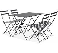 Oviala Mesa de jardín bistró y 4 sillas plegables de acero gris