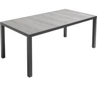 Oviala Mesa de jardín con tablero de cerámica con efecto de hormigón