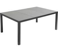 Oviala Mesa de jardín de 10 plazas de aluminio y cerámica gris