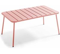 Oviala Mesa de jardín de acero arcilla 90 x 50 cm