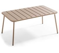 Oviala Mesa de jardín de acero topo 90 x 50 cm