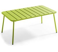 Oviala Mesa de jardín de acero verde 90 x 50 cm