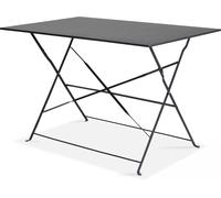 Oviala Mesa de jardín plegable de acero gris