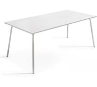 Oviala Mesa de jardín rectangular 180 x 90 x 72 cm de acero blanco