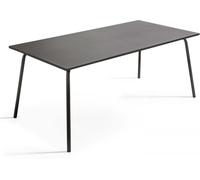 Oviala Mesa de jardín rectangular 180 x 90 x 72 cm de acero gris