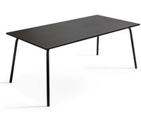Oviala Mesa de jardín rectangular de acero negro
