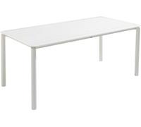 Oviala Mesa de jardín rectangular de aluminio blanco