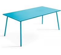 Oviala Mesa de jardín rectangular de metal azul