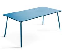 Oviala Mesa de jardín rectangular de metal azul pacífico