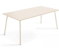 Oviala Mesa de jardín rectangular de metal marfil 180 cm