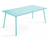 Oviala Mesa de jardín rectangular de metal turquesa 180 cm