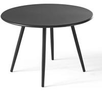 Oviala Mesa de jardín redonda de metal gris antracita 40 cm