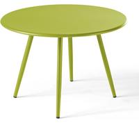 Oviala Mesa de jardín redonda de metal verde 40 cm