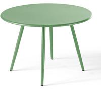 Oviala Mesa de jardín redonda de metal verde cactus 50 cm