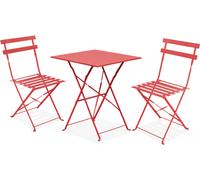 Oviala Mesa de jardín tipo bistró y 2 sillas plegables Rome