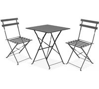 Oviala Mesa de jardín tipo bistró y 2 sillas plegables Rome
