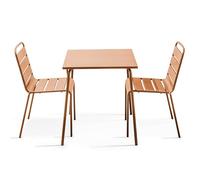 Oviala Palavas - Juego de mesa de jardín cuadrada y 2 sillas