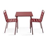 Oviala Palavas - Juego de mesa de jardín cuadrada y 2 sillas