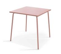 Oviala Palavas - Mesa de jardín cuadrada de metal (70 cm), color rosa
