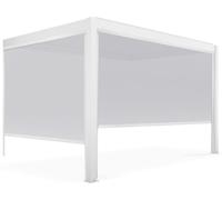 Oviala Pérgola bioclimática adosada blanca de 3x4m y 2 toldos