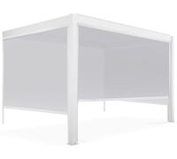 Oviala Pérgola bioclimática adosada blanca de 3x4m y 3 toldos