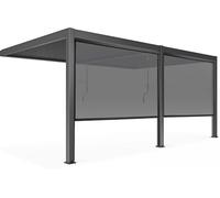 Oviala Pérgola bioclimática adosada de 3x6m y 2 toldos de 2,66 x 2,34m