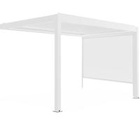 Oviala Pérgola bioclimática adosada, iluminada 3x4m y 1 toldo, motorizada