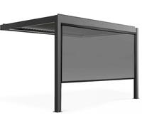 Oviala Pérgola bioclimática adosada y motorizada iluminada de 3x4m y 1 toldo