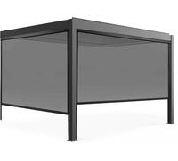 Oviala Pérgola bioclimática adosada y motorizada iluminada de 3x4m y 2 toldos