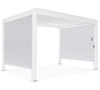 Oviala Pérgola bioclimática autoportante 3x4m y 2 toldos 2,66 x 2,34 m blanco