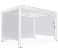 Oviala Pérgola bioclimática autoportante de 3 x 4 m con 3 toldos blancos