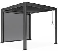 Oviala Pérgola bioclimática autoportante de 3x3m y 1 toldo de 2,66 x 2,34m