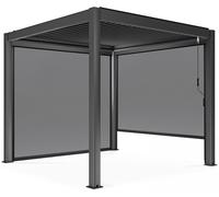 Oviala Pérgola bioclimática autoportante de 3x3m y 2 toldos de 2,66 x 2,34m