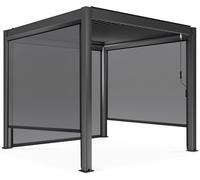 Oviala Pérgola bioclimática autoportante de 3x3m y 3 toldos de 2,66 x 2,34m