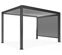 Oviala Pérgola bioclimática autoportante motorizada de 3x4m y 1 toldo