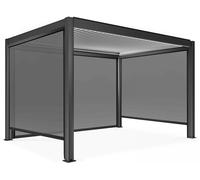 Oviala Pérgola bioclimática autoportante motorizada de 3x4m y 3 toldos