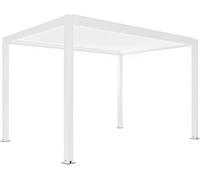 Oviala Pérgola bioclimática autoportante motorizada de aluminio 3x4 m blanco