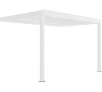 Oviala Pérgola bioclimática autoportante motorizada de aluminio 3x4 m blanco